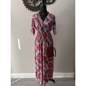 VTG 5TH & LOVE Satin Maxi Dress Patchwork S Eclectic Hippie Retro Y2K Woodstock